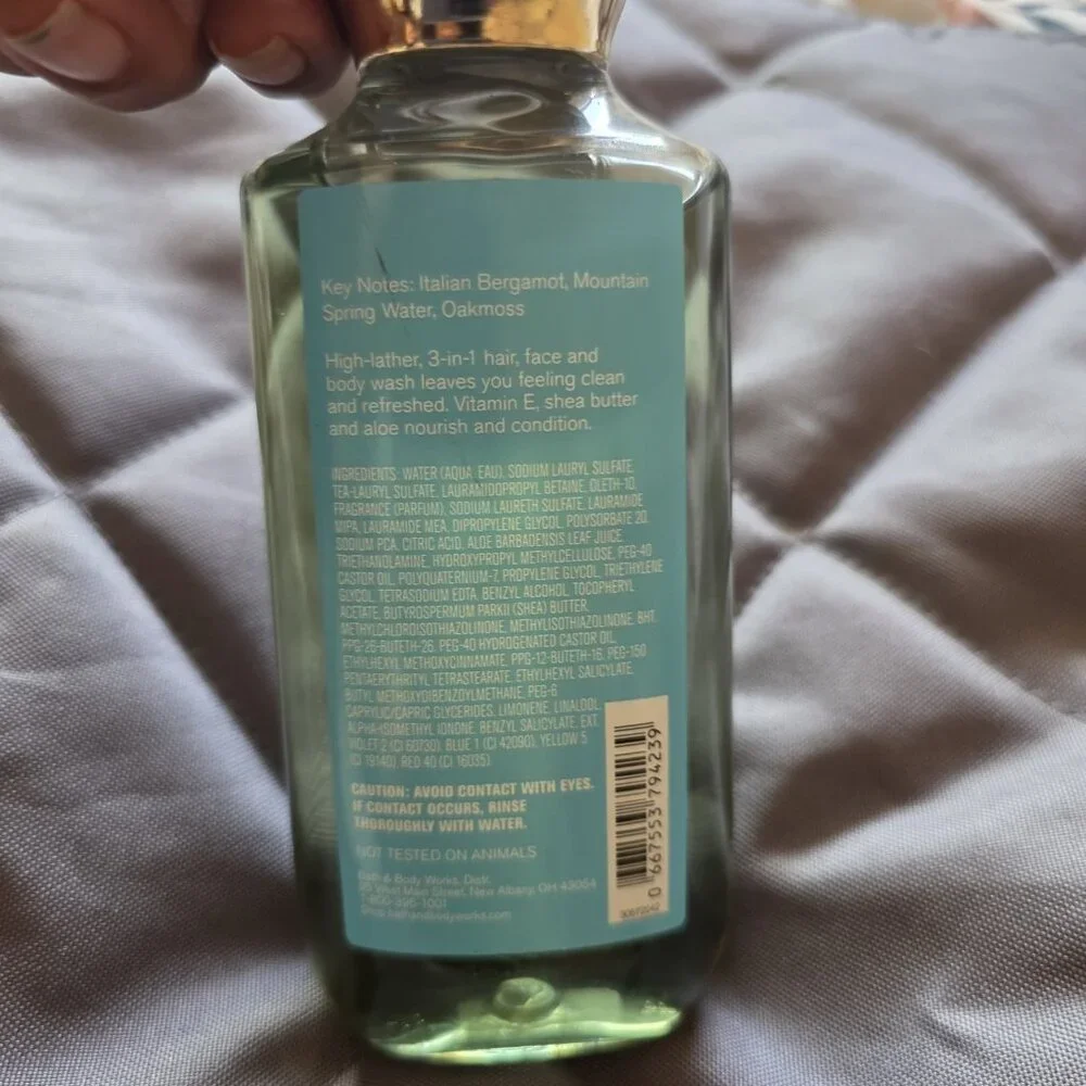 Bath & Body Works Freshwater Men's Collection 3 In 1 Hair Face & Body Wash 10 oz